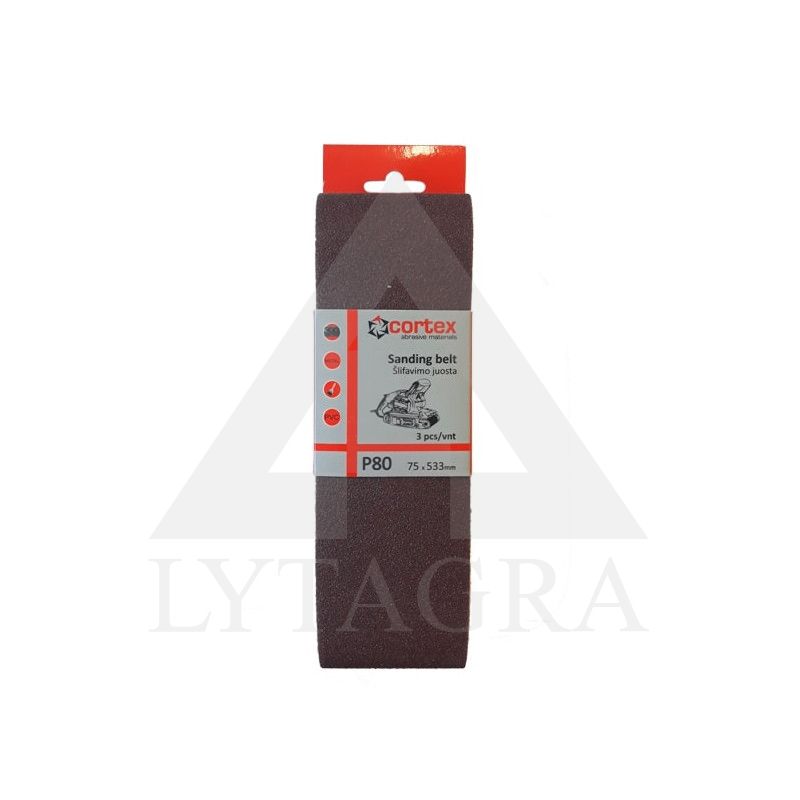 3215 JUOSTA ŠLIFAVIUMUI CORTEX P80 75X533MM (3VNT)