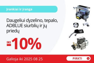 Daugeliui dyzelino, tepalo, ADBLUE siurblių ir jų priedų iki -10%
