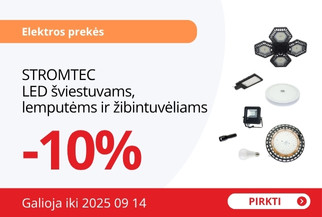 STROMTEC LED šviestuvams, lemputėms ir žibintuvėliams -10%