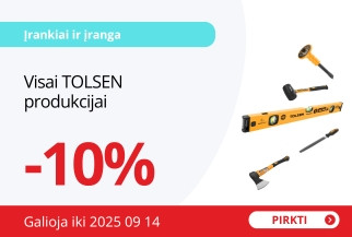 Visai TOLSEN produkcijai -10%