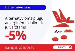 Alternatyvioms plūgų atsarginėms dalims ir jų varžtams -5%