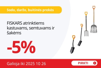 FISKARS atrinktiems kastuvams, semtuvams ir šakėms -5%