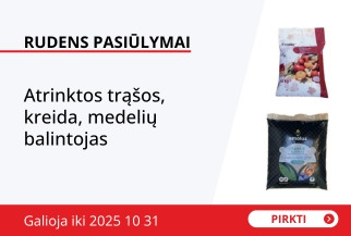 Atrinktos trąšos, kreida, medelių balintojas