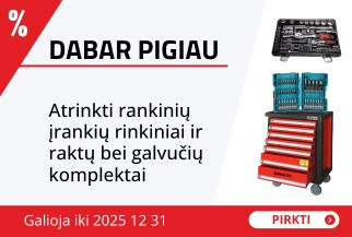 Atrinkti rankinių įrankių rinkiniai ir raktų bei galvučių komplektai